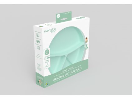 EverydayBaby Talíř silikon,mint green