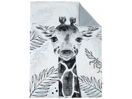 ESITO Luxusní deka MINKY Žirafa - 73 x 98 cm / šedá ESDEKLUXDPMNKZIR