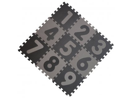 Baby Dan hrací podložka puzzle Grey s čísly 90x90 cm