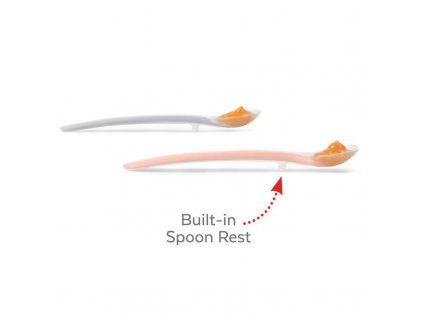 Lžičky silikonové Easy Feed Grey, Coral 2ks, 6m+