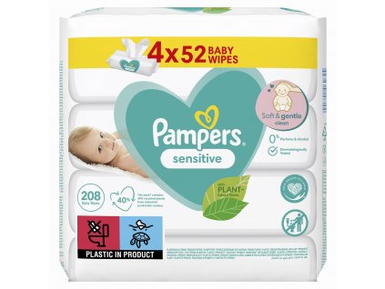 Ubrousky vlhčené Sensitive 4x52ks Pampers