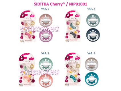 NIP CHERRY šidítko K,6m+,2ks,mix barev