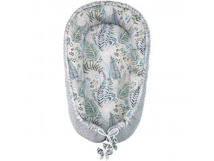 ESITO Luxusní hnízdo Minky Bamboo Kapradí - 100 x 65 cm / šedá
