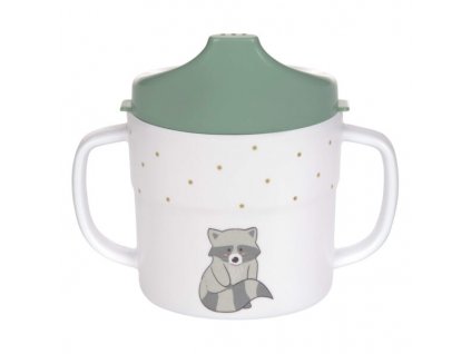 Sippy Cup Melamine/Silicone About Friends racoon