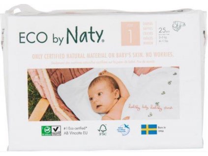 Pleny jednorázové Babycare 1 Newborn 2-5kg 25ks Naty Nature