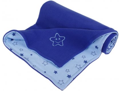 Dětská deka modrá hvězdička fleece bavlna