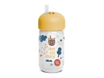 Suavinex LÁHEV FOREST S BRČKEM 340 ml SUAVINEX Lahvička s brčkem FOREST 340 ml - ŽLUTÁ
