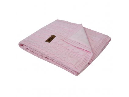 PLE-41 deka z pleteniny klasy + kožešina PINK