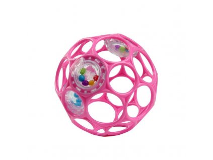 Hračka OBALL RATTLE 10 cm 0m+ dark pink