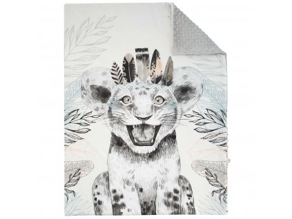 ESITO Luxusní deka MINKY Leopard - šedá / 73 x 98 cm