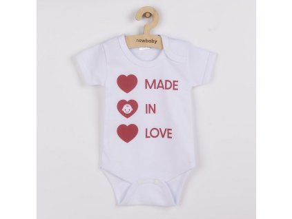 Body s potiskem New Baby MADE IN LOVE 50