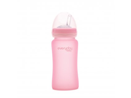 EverydayBaby Láhev sklo-brčko 240ml,rose pink