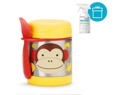 SKIP HOP Zoo Termoska na jídlo se lžičko/vidličkou Opička 325 ml, 12 m+ + AQUAINT 500 ml