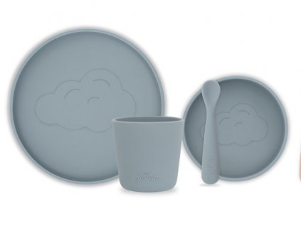 Silikonový jídelní set Storm grey 4ks