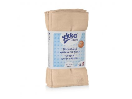Dětské pleny z biobavlny XKKO Organic 40x40 Staré časy - Natural