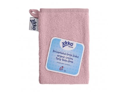 BIO bavlněná froté žínka XKKO Organic - Baby Pink