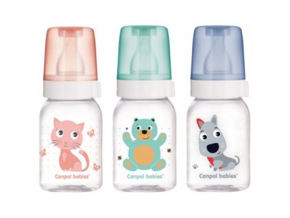 Canpol babies Lahev s potiskem CUTE ANIMALS 120ml