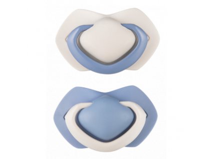 B - Canpol babies set symetrických silikonových dudlíků 6-18m PURE COLOR modrý