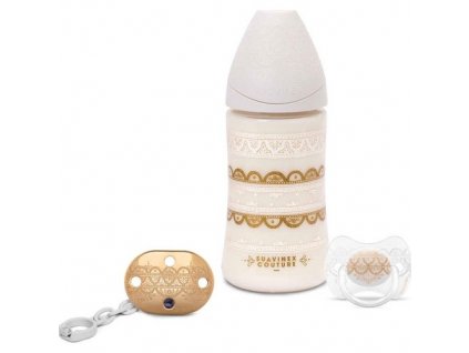 SUAVINEX | SADA 270ml + 150ml + dudlík celosilikonový 0/6m+ klip - FOX
