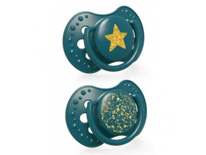 LOVI Dudlík silikonový dynamický Stardust 3-6m 2ks zelený
