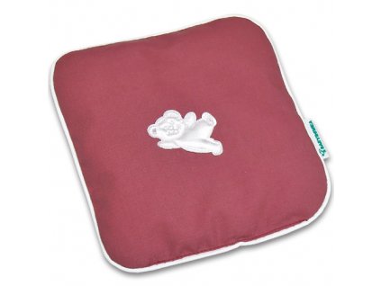 Nahřívací polštářek z třešňových pecek Ribbon 15x15 cm Bear old pink white