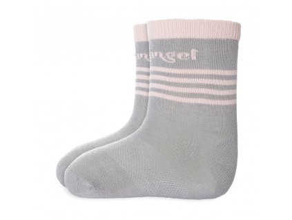 Ponožky tenké protiskluz Outlast® - tm.šedá/sv.růžová Velikost: 15-19 | 10-13 cm