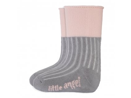 Ponožky froté Outlast® - tm.šedá/sv.růžová Velikost: 15-19 | 10-13 cm