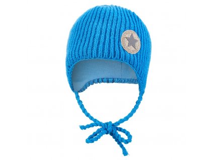 Čepice pletená zavazovací žebro Outlast ® - modrá Velikost: 1 | 36-38 cm