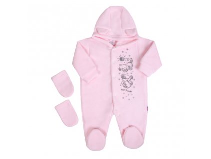 Fleecový overal New Baby Kamarádi růžový