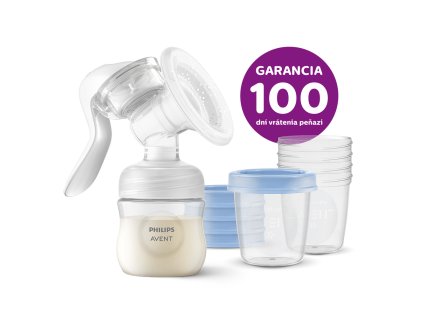 Philips AVENT Odsávačka mateřského mléka manuální + VIA 180 ml 5 ks