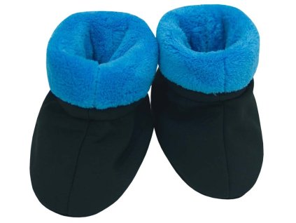 ESITO Capáčky softshell s chlupem černé - 2 ( 10 - 18 měsíců ) / černá / tyrkysová