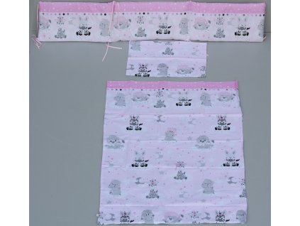 7292 1 souprava mantinel do postylky povleceni ruzove 135x100cm