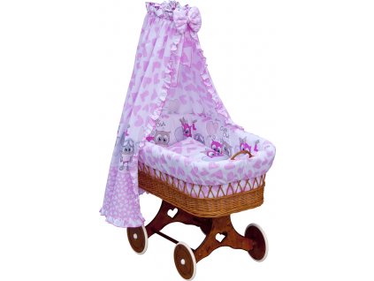 Košík pro miminko s nebesy Scarlett Kulíšek - růžová