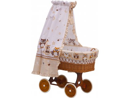 Košík pro miminko s nebesy Scarlett Sovička - béžová