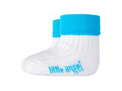 Ponožky froté Outlast® - bílá/tyrkys Velikost: 20-24 | 14-16 cm