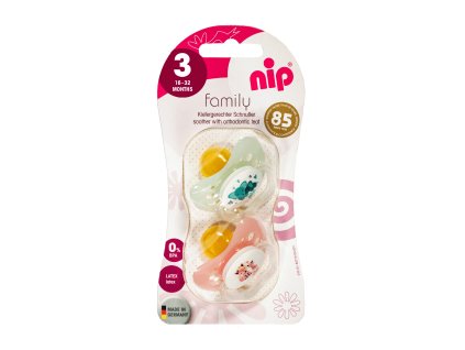 NIP FAMILY šidítko kaučuk, 16-32m, 2ks, holka (elephant/fox)
