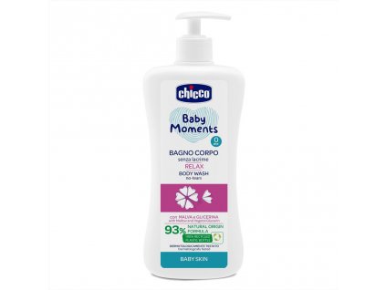 CHICCO Šampon na tělo s dávkovačem Baby Moments Relax 93% přírodních složek 500 ml