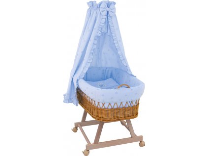 Košík pro miminko s nebesy Méďa - modrá