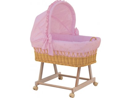 Košík pro miminko s boudičkou Méďa - růžový