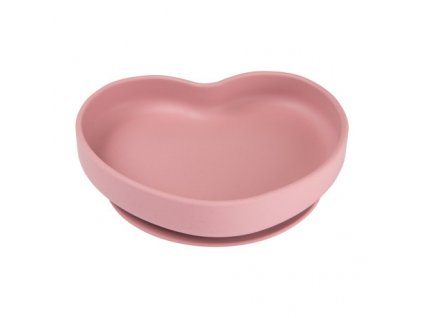 Canpol babies Silikonový talíř s přísavkou SRDCE růžový
