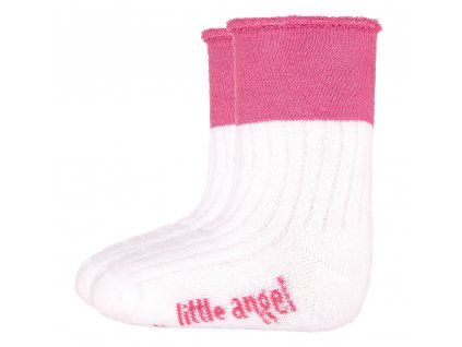 Ponožky froté Outlast® - bílá/růžová Velikost: 10-14 | 7-9 cm