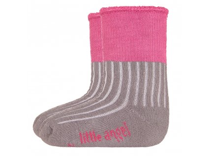 Ponožky froté Outlast® - tm.šedá/růžová Velikost: 10-14 | 7-9 cm