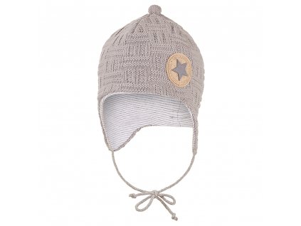 Čepice podšitá zavazovací Outlast® - šedá/pruh bílošedý melír Velikost: 4 | 45-48 cm