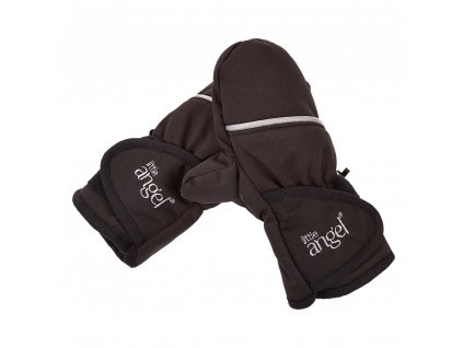 46478 rukavice s palcem softshell stretch outlast cerna vysivka seda