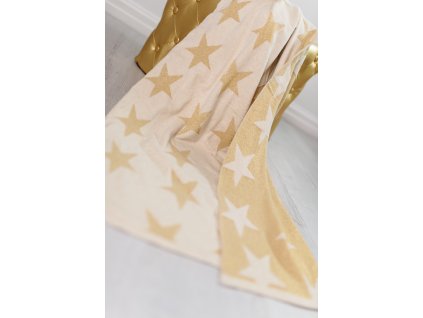 Bizzi Pletená deka - zlaté hvězdy