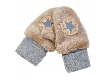 43260 rukavice s palcem mazlik outlast taupe stribrny puntik bezovohneda