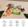 Dřevěné montessori puzzle, Wood, Hnědá