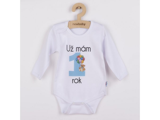 Body s potlačou New Baby Už mám 1 rok modré