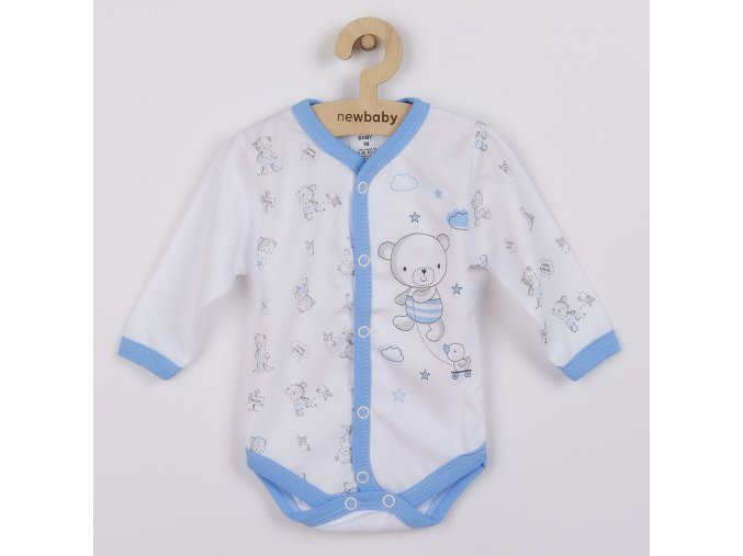 Dojčenské celorozopínacie body New Baby Bears modré