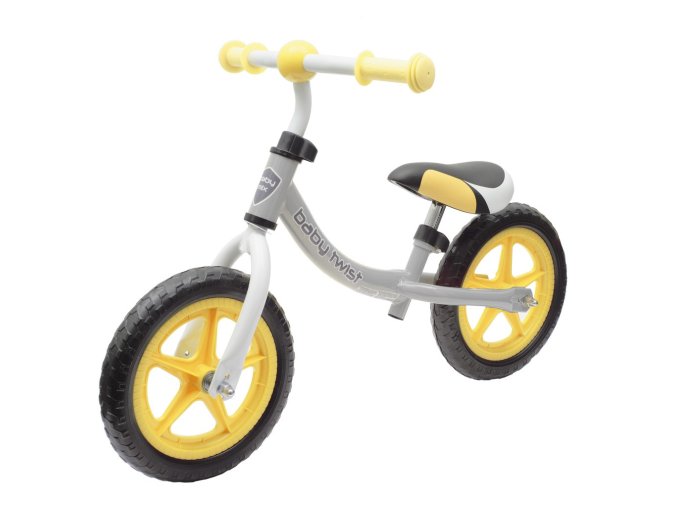 Detské odrážadlo bicykel Baby Mix TWIST sivo-žlté